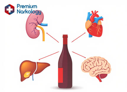Рисунок с бутылкой вина и внутренними органами